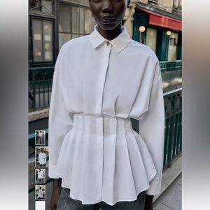 Zara White Structured Blouse